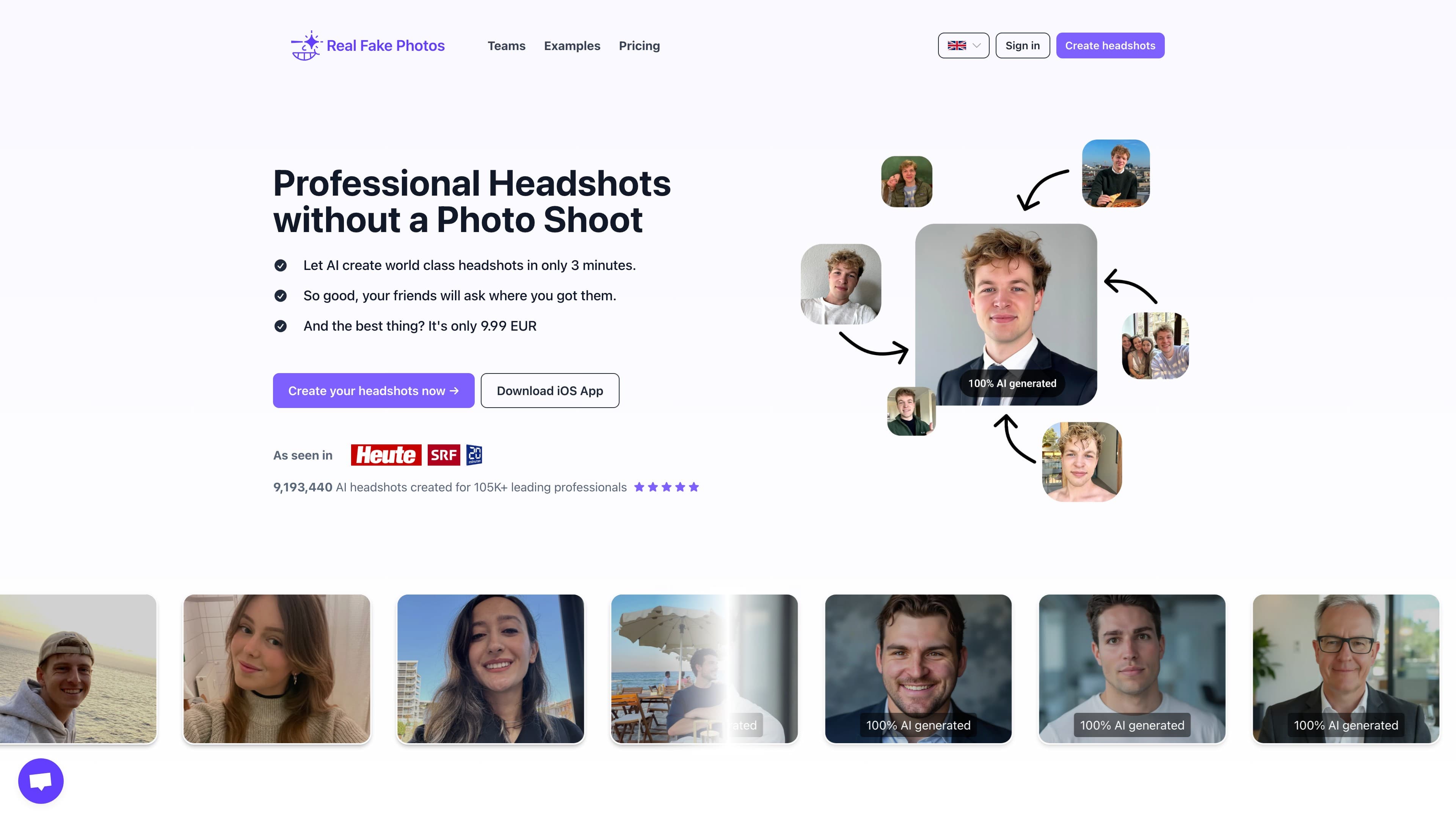 RealFakePhotos homepage screenshot